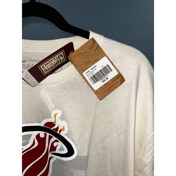 NEW Men's XL Miami Heat Mitchell & Ness x Tats Cru Hardwood Classics T-Shirt MS - Picture 4 of 5